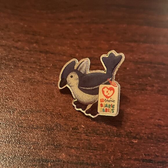 McDonald’s Ty Teenie Beanie Babies Blue Jay Employee Lapel Hat Pin - Picture 1 of 3
